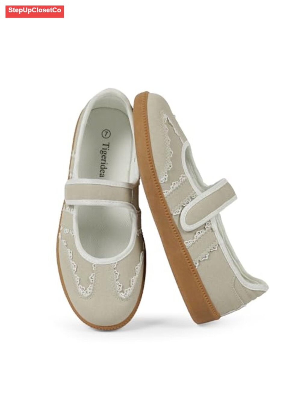 Mary Jane Sneakers for Women - Slip on Ballet Flats Walking Retro Sneakers with
